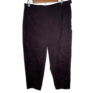 Vtg Casual Corner‎ Annex Womens Pants Dark Brown Faux Suede Straight Leg Size 16